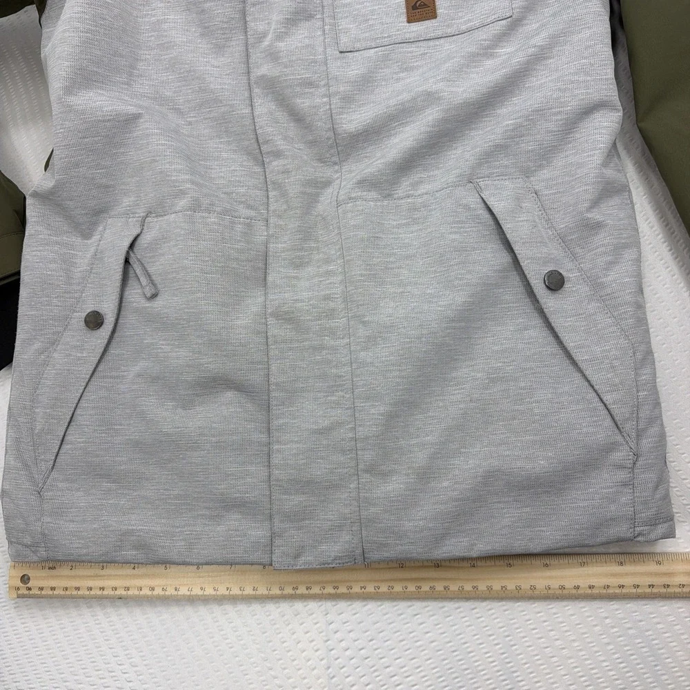 Quiksilver Ridge Youth XL Snow Jacket 10K DryFlight Gray Heather Olive EUC